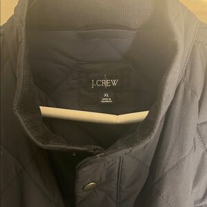 J. Crew Men's Dark Blue Quilted Puffer Jacket
